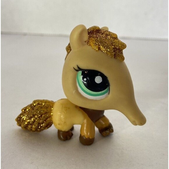 Littlest Pet Shop LPS 2133 Yellow Gold Glitter Sparkle Anteater Figure Hasbro - Picture 1 of 7
